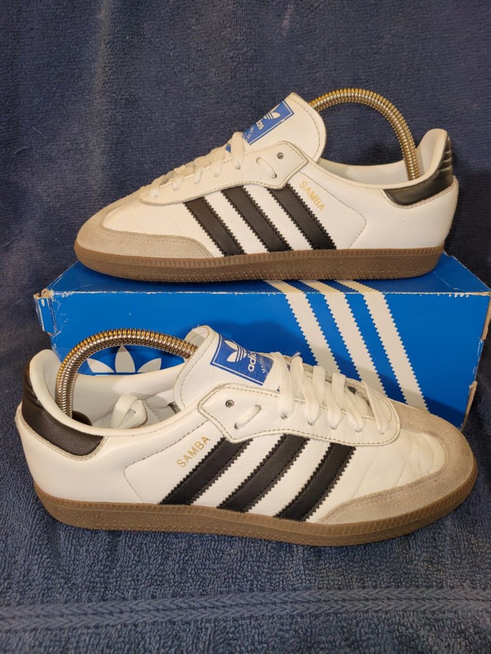 Adidas Samba Big Kid's Size 7 White Black Brown Gum Sneakers IE3675 (#1871)